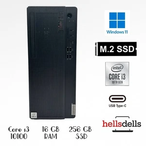 Lenovo ThinkCentre M70t | Core i3-10100 3.60 GHz | 16GB RAM | 256GB SSD | Win11 - Bild 1 von 2