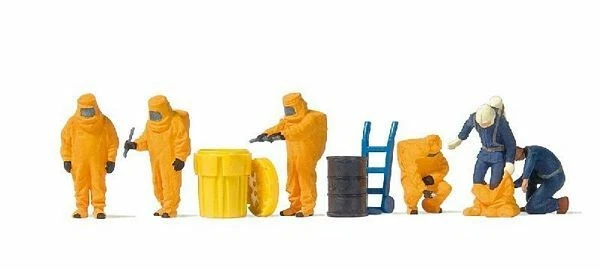 Preiser 10732 Bomberos Escala HO en Trajes Naranja Hazmat -- Paquete (6) Foto 1 de 1