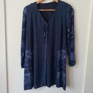 Whimsigoth Fairy Grunge Blue Tunic Top Dress M/L Boho Ethereal Y2K 90s Dark - Picture 1 of 8