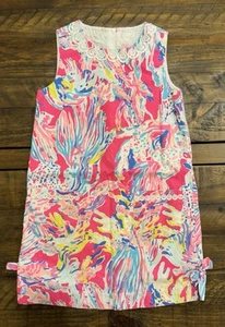 Vestido Lilly Pulitzer Niñas Little Lilly Clásico Cambio Forrado Rosa y Azul Talla 10 - Imagen 1 de 7