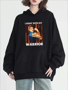 Fight With My Warrior Graphic Hoodie - Damenmode, Langarm, Rundhals - Bild 1 von 7