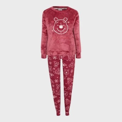 NEWLIFE ONLINE Disney Winnie The Pooh Red Fleece Pyjamas - Size 12-14