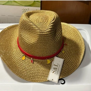 Strandhut Goldschimmer mit Charms am Band - Bild 1 von 8