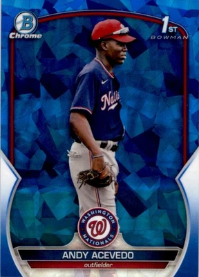 Andy Acevedo 2023 Bowman Chrome Prospects Sapphire RC #BCP-237 Washington - Image 1 of 2
