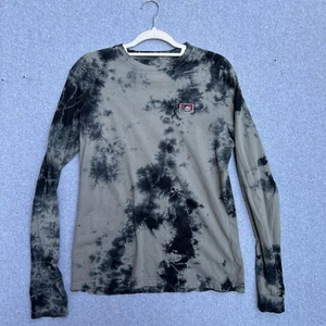 Camisa sin mangas incompleta para hombre pequeña negra manga larga tie dye clase trabajadora segadora - Imagen 1 de 8