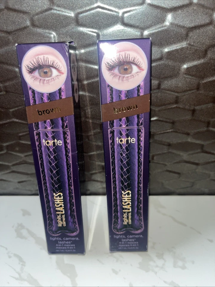 Máscara de pestañas Tarte Lights, cámara, pestañas 4 en 1 MARRÓN 0,24 oz (NUEVA EN CAJA) Foto 1 de 1