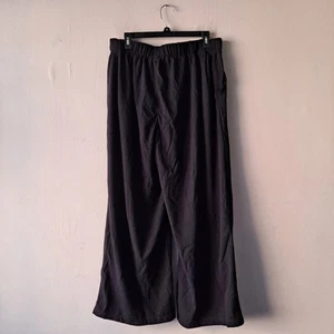 NWT Halara Flex Waffle Work Pants Elastic High Waisted Wide Leg Black Size M - Picture 1 of 4