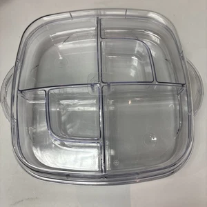 Pampered Chef Large Square Cool and Serve #2614 Divided Tray No Egg Cooler - Picture 1 of 2