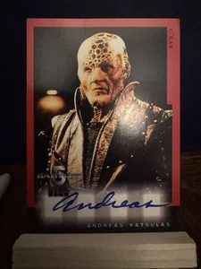 1997 FLEER BABYLON 5 SEASON 4 ANDREAS KATSULAS as G’Kar A5 AUTOGRAPH - Picture 1 of 2