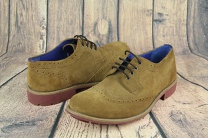 Ted Baker HONTAAR Tan Suede Wing Tip Shoes 9-13984 Mens SZ 10 MSRP $160 NEW - Picture 1 of 12