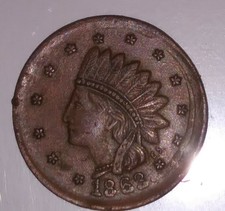 1863 Indian Head Not One Cent Patriotic Civil War Token