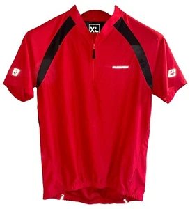Nueva camiseta de ciclismo MUDDY FOX con cremallera en cuarto XL roja negra 3M reflectante calce ajustado - Imagen 1 de 14