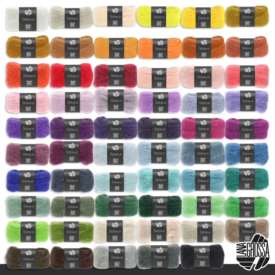 Lana Grossa 5 x 25 g Setasuri Alpaka Seide Lace-Garn Wolle Stricken 59 Farben - Bild 1 von 1