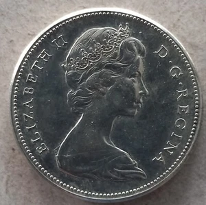 Dólar de plata canadiense 1967, 80% plata, reina Isabel II - Imagen 1 de 2