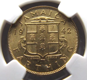 Jamaica KM30 Farthing 1942 NGC MS 66. Highest grade, only one equal. - Picture 1 of 3