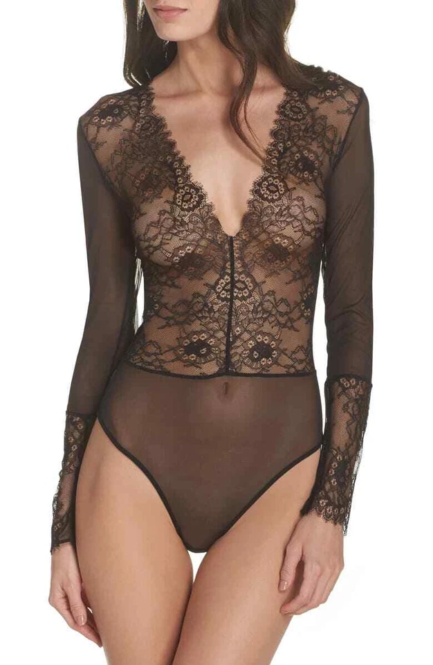 Body Felina Negro Lazo Dossa Encaje y Malla L1960 Talla XL Foto 1 de 4