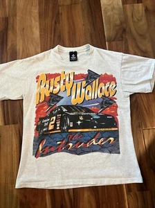 Rare Vintage Rusty Wallace “THE INTRUDER” Mens 1995 Nascar T-Shirt Size Large - Picture 1 of 11