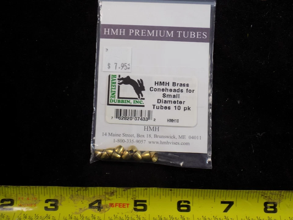 HMH Small FLY TYING TUBE FLY CONES FITS 3/32" OD TUBING, 10pk. Brass - Image 1 of 1