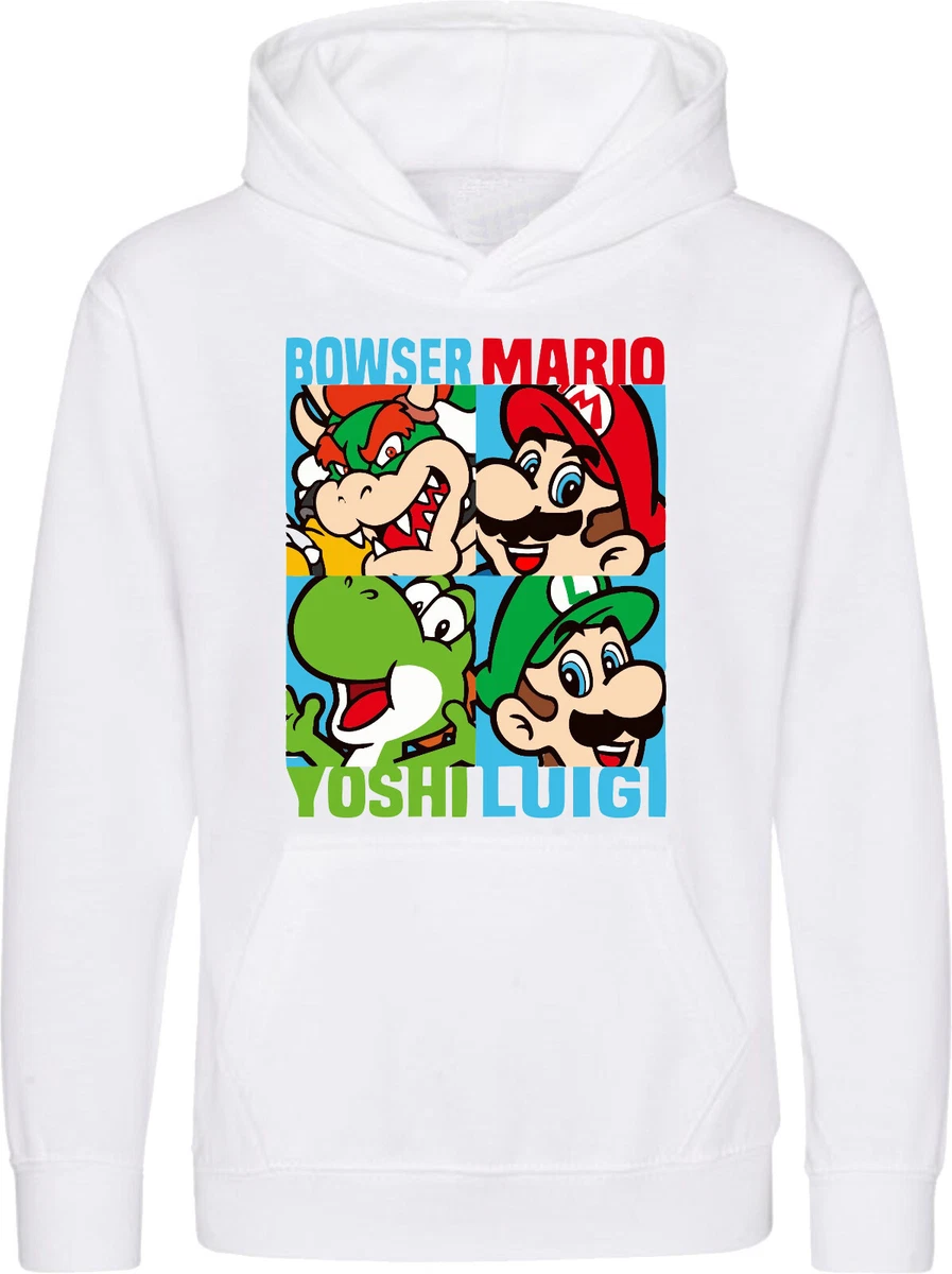 Super Mario Hoodie For Boys - Mario & Luigi Character Sweatshirt Sizes 4-14