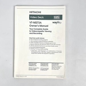 Hitachi MT-M273A VHS VCR Video Deck Owner's Manual Guide English French - Picture 1 of 5