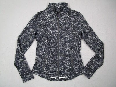 Chaqueta Lululemon Mujer 8 Azul Salpicaduras Luminiscencia Cremallera Completa Correr Entrenamiento Activo Foto 1 de 4