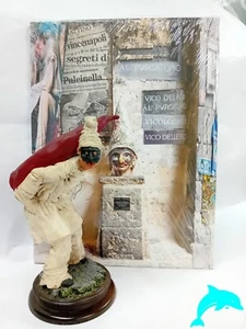 PULCINELLA IN TERRACOTTA CON CORNO CON BASE IN PIETRA E LEGNO SCONTO 10% - Foto 1 di 12