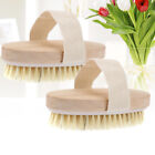 2 Pcs Wooden Shower Brush Exfolistor Cleaning Body Massage Handle