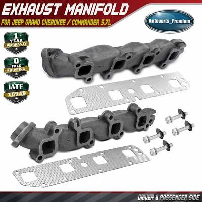 2x Colector de escape izquierdo y derecho con kit de junta para Jeep Grand Cherokee V8 5,7 L Foto 1 de 4