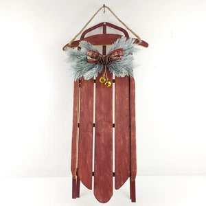 Home Reflections 28" Vintage Holz Urlaub Schlitten rot H263613 - Bild 1 von 8
