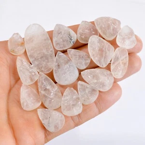 17 Pcs 246 Cts Natural Clear Quartz Druzy Gemstone Lot 18x13 37x19 mm #2655 - Picture 1 of 4