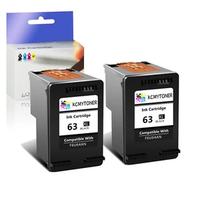 2PK 63XL Ink Cartridge Black FOR HP OfficeJet 4655 4656 4658 5212 5220 5255 - Picture 1 of 10