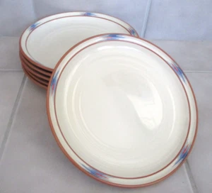 6 Noritake Stoneware RAINDANCE Dinner Plates 10 1/4" Set of 6 Japan 8675 - Picture 1 of 3