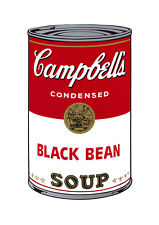 Soup Can Series #1 Black Bean by Andy Warhol A2 High Quality Canvas Art Print
