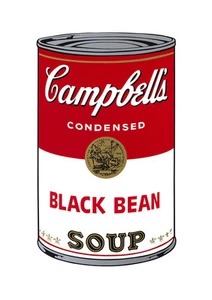 Soup Can Series #1 Black Bean by Andy Warhol A2 High Quality Canvas Art Print - Picture 1 of 1