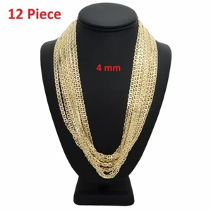 4 mm Mariner Kette Halskette 12 Stück 8" 20" 24" 14K vergoldet Großhandel Posten - Bild 1 von 5