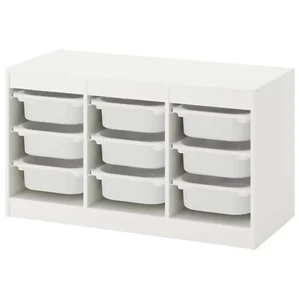 Ikea TROFAST Storage combination with boxes, white/white, 39x17 3/8x22 " - NEW - Picture 1 of 4