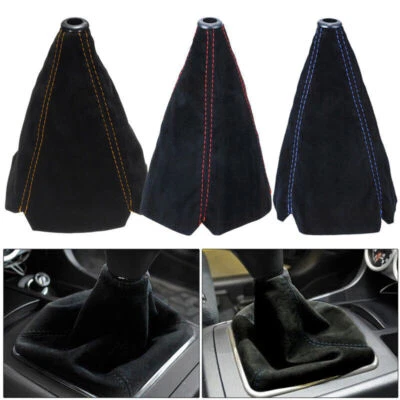 Car Suede Leather Manual Gaiter Gear Stick Shifter Knob Boot Cover Accessories - Image 1 of 4