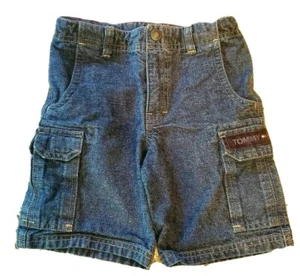 Vintage Tommy Hilfiger Boys Denim Blue Jean Shorts Size 4/4T Cargo Pockets Jeans - Picture 1 of 4