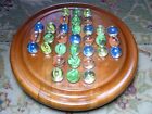 Jaques London - Wood  11.5” Solitaire Board & LARGE BLOWN CATEYE Marbles Pontils