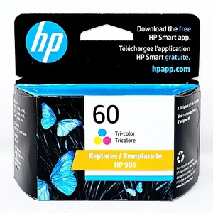 Genuine HP 60 Tri-Color Ink Cartridge CC643WN Blue Cyan Magenta SEALED EXP 08/25 - Picture 1 of 9