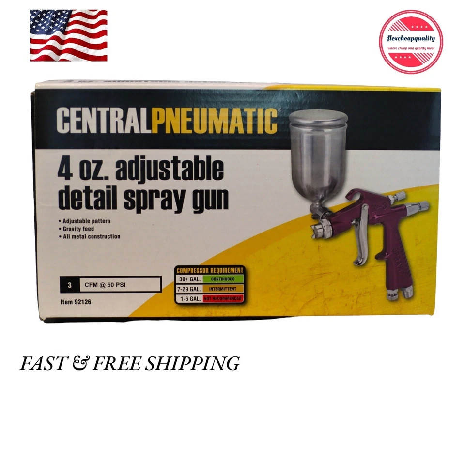 4 oz. Adjustable Detail Air Spray Gun 4 oz. Adjustable Detail Air Spray Gun NEW - Image 1 of 1