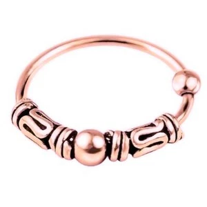 Piercing Ring 925 Sterling Silber Vergoldet 18K Rosagold dünn Hoop Ohrpiercing - Bild 1 von 7