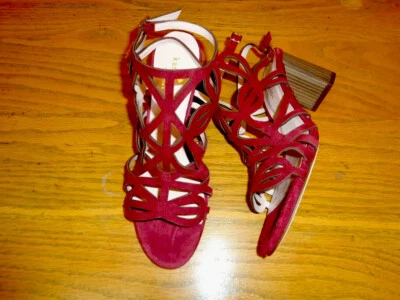 ZAPATOS KATE SPADE NEW YORK PUNTA ABIERTA TACÓN BORGOÑA GAMUZA NUEVOS SIN CAJA TALLA 8 Foto 1 de 4