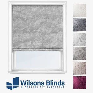 Roman Blind - Thermal Blackout Lining - Made To Measure - Crushed Velvet Fabric - Picture 1 of 32