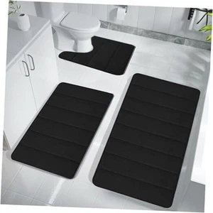 Bathroom Rugs Sets 3 Pieces, Soft Absorbent Memory Foam Bath Mats Set, Dry - Picture 1 of 8