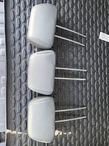3 Honda Pilot Rear 2nd/3rd Row Head Rest Gray Leather Headrests OEM 2003 - 2008 - Foto 1 di 2
