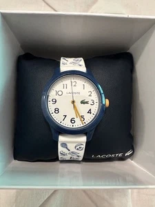 Lacoste Kids Watch L.12.12 Analog Quartz Wrist Watch Silicone Band White Navy - Picture 1 of 7