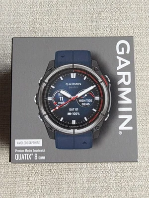 Garmin Quatix 8 51mm Marine Nautical GPS Watch AMOLED Blue (010-02905-90) - NEW! - Image 1 of 4