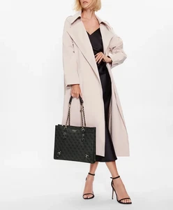 GUESS Damen Handtasche Schulter HWSG87 44230 einfarbig mit Logo schwarz - Bild 1 von 8