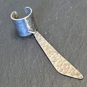 Gehämmert oxidiert Sterlingsilber Hänger Einzel Ohr Manschette Vintage Ohrring N7 - Bild 1 von 11